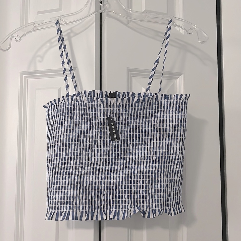 Express Gingham Shirred Top Size‎ XS